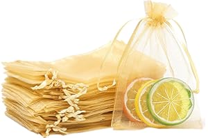 POPOYU 100pk Golden Organza Gift Bags,10x15cm Small Organza Favor Bags,Wedding Jewelry Pouches with Drawstring,Mesh Candy Favour Bag Party Sweet Bags for Birthday,Wedding,Christmas,Gift Wrapping