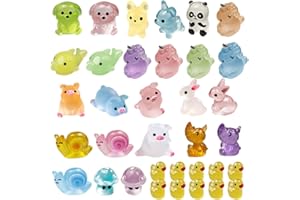 FONHREW 75 Piezas Mini Figuras de Animales Luminosas de Resina Esina Colorida en Miniatura Mini Patos Pequeñas para Decoración para Manualidades De Paisajismo De Jardín,Decoración DIY