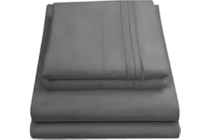 Sweet Home Collection Bettlaken-Set mit Fadenzahl 1800, weiche ägyptische Qualität, gebürstete Mikrofaser, Luxus-Bettwäsche-Set mit Bettlaken, Spannbetttuch, 2 Kissenbezüge