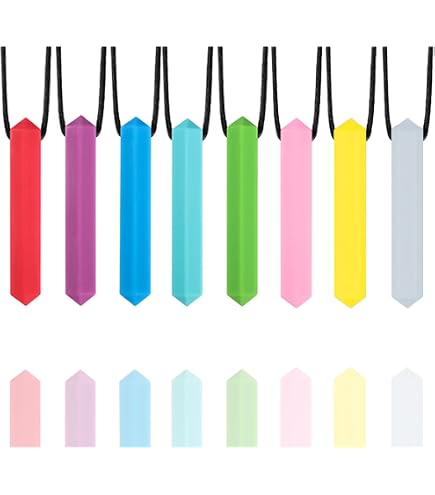 DOUUCO 8 Pcs Silicone Chew Pencil Decorations, Non-Toxic Sensory Chew Tool for Teething Autism, ADHD and Kids Needs