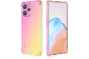 BORYA Silicona Funda para Xiaomi Redmi 12, Transparente Suave Sedoso Ultradelgado Antigolpes Carcasa, Premium TPU Estuche, Elegante Vistoso Gradiente Caso, Oro/Rosado