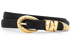 XZQTIVE Women's Leather Belt Fashion Ladies Belt with Gold Buckle for Jeans Dresses Pants Coats