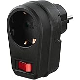 Hama Steckdosenadapter (Schutzkontakt Stecker, Steckdosenadapter mit Schalter, EIN-/Aus-Schalter, Adapter, Schutzkontaktsteck