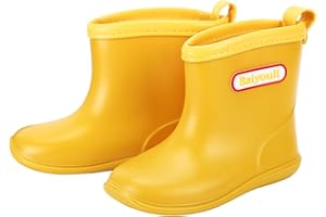 BAIYOULI Dziecięce kalosze dla dziewczynek, chłopców, buty przeciwdeszczowe, miękkie, wodoszczelne, antypoślizgowe, przeciwdeszczowe