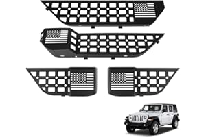 MAIKER OFF ROAD MAIKER 4PCS Metal Front Rear Door Storage Box Compatible with 2018-2025 Jeep Wrangler JL JLU 4XE & 2020-2025 Gladiator JT, Insert Organizer Box Pockets for Replace Sagging Nets, Black