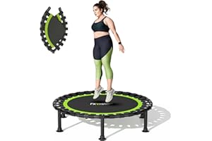ZCMHAXJ Foldable Mini Trampoline, 40" Rebounder Trampoline for Adults & Kids, 450lbs Capacity with/without U/T-Shaped Adjustable Bar, Indoor Fitness Workout Exercise Equipment