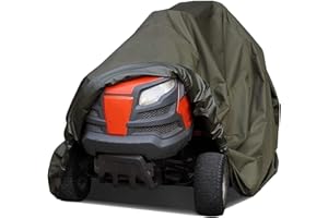 INTENST Bâche de tondeuse à gazon, housse de tracteur de pelouse, résistante aux UV, étanche, tondeuse autoportée, protection contre la poussière, protection contre les intempéries, jardin, housse de protecti