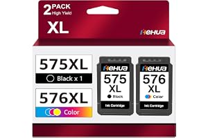 PG-575XL CL-576XL Bläckpatroner Kompatibel för Canon Bläckpatroner 575 576 | 575 XL Kompatibel för Canon PIXMA TS3550i TS3551i TS3750i TS3751i TS3752i TR4750i TR4751i TR4755i TR4756i(1 Svart, 1 Färg )