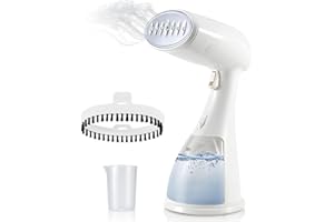 FIOUSY Clothes Steamer Handheld,Portable Garment Steamer Iron for Clothes with 300ml Tank, for Vertical and Horizontal Steaming, Fast Heat-up, Fast Wrinkle Removal 1500W (White)