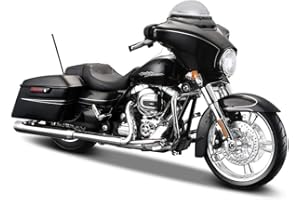 Maisto Harley-Davidson 2015 Street Glide Special : Motorradmodell 1:12, mit Lenkung, beweglichem Ständer und frei rollenden Rädern, 17 cm, schwarz (532328)
