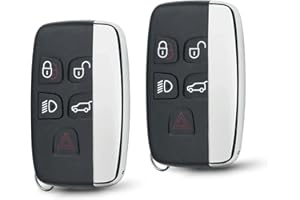 GZXNKEY 2PCS 5 Buttons for Range Rover Evoque Key Cover Key Fob Case Range Rover Sport Land Rover Discovery 5 Freelander LR Evoque Key Fob Shell