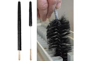 EZRANOVA Lot de 2 brosses de nettoyage pour radiateur, 75/70 cm de long, pour nettoyer la poussière et la viande dans les espaces étroits, brosses avec crochet de suspension Loop multi-usage, brosses de