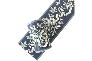 Simplemuji Self-Adhesive Blue Floral Wall Border Ceiling Border Wallpaper Vinyl Waterproof Decoration Decal Sticker,10cm by 10M