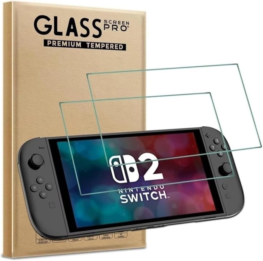 DOBE FOMIS ELECTRONICS Nintendo Switch 2 ile Uyumlu Temperli Cam Ekran Koruyucu, 2li Paket, Şeffaf