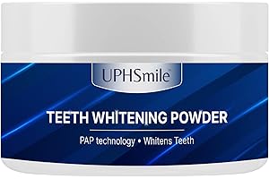 UPHSmile Teeth Whitening Powder - Dentist-Approved & Enamel-Safe | 8 Month Supply | Tea, Coffee, Wine & Smoking Stain Remover | Non-Sensitive Formula | Peroxide-Free | Tooth Floss Included