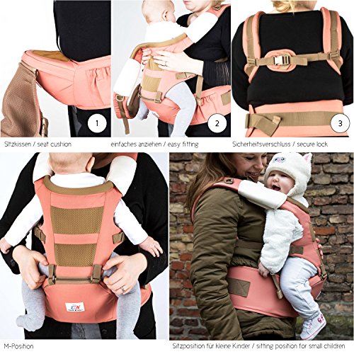 Emma & Noah Babytrage, ergonomisch abgestimmt für Kind und Eltern (empfohlen von 6 bis 36 Monate, zugelassen für 3,6 bis 15 kg), ideal als Kindertrage, Baby Tragegurt, Baby Rucksack, Baby Carrier, Kindertragerucksack - 6