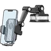 KingMa 360&deg; D&ouml;nebilen Vakumlu Torpido ve Cam i&ccedil;in Ara&ccedil; I&ccedil;i Telefon Tutucu