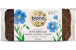 BIONA ORGANIC Biona Rye Omega 3 Golden Linseed Organic Bread, 500g