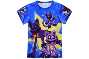 Funjoyz Smilinges T-Shirt Critterses Bambini e Ragazzi,Catnapes Manica Corta Costume per Bambini Ragazzi Ragazze Felpa Grafica con 3D Manica Corta Estiva dei Cartoni Animati Halloween Costume a Festa