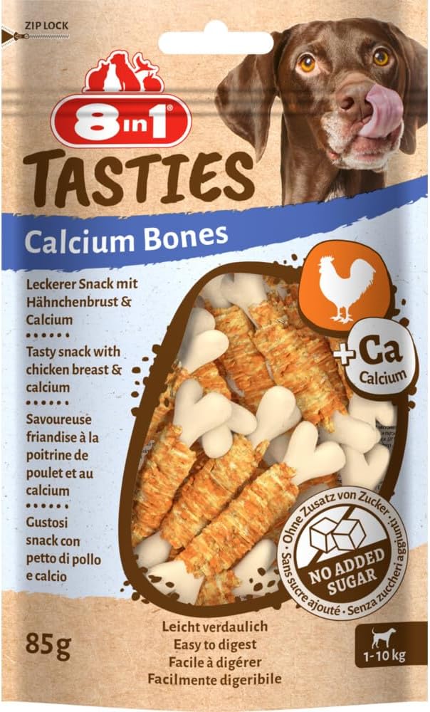 8in1 Tasties Calcium Bones Tavuk Sargılı Köpek Ödülü 85 Gram