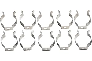 EASYBYMALL Feder-Frottee-Clips, robust, offen, Federstahl-Werkzeug-Clips, für Garage, Lagerschränke, Werkzeugaufbewahrung, Frottee-Clip (52 mm), 10 Stück