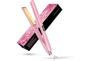 Piastra per capelli Dekuri 2 in 1, arriccia e liscia, piastra liscia in titanio, riscaldamento rapido in 30 secondi, display LED 120-230°C, piastra ionica per capelli da donna - Rosa