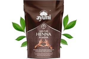 Ayumi Pure Henna 100% (Mendhi), 200g | Natural Dark Red Hair Dye | Chemical-Free Colour | Dandruff Prevention | Hair Growth & Moisture Conditioning Powder