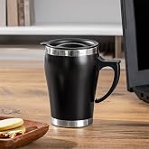 Porsima 05667 Paslanmaz &Ccedil;elik Kupa Sızdırmaz &Ccedil;elik Termos Ara&ccedil; Termosu El Termosu Yalıtımlı Bardak 350ml -Siyah