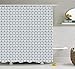 Produktbild Grey Decor Shower Curtain by, Diagonal Geometric Line Segment Polygon Cute Angle Cubic Matrix Structured, Fabric Bathroom Decor Set with Hooks, 60 x 72 Inches, White