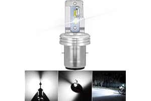 NATGIC BA20D H6 per Moto Hi/Lo Fascio LED Lampadine per Fari LED Super Luminoso CSP Aggiornato 1: 1 Kit di Conversione Tutto in uno 1750LM 18W 6500K - Xeno Bianco (Confezione da 1)