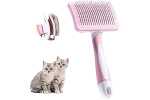 Vinabo Spazzola autopulente per animali domestici, spazzola per pelo lungo e corto, per cani e gatti, Spazzola Morbida per Cani e Gatti,Autopulente Toelettatura Spazzola per Animali Domestici
