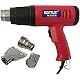 INDITRUST 2000W RED Heat Gun with Dual Temperature setting and 3 Nozzle Attachments, Hot Air Gun Heating helps in Shrink Wrapping, Paint Removal, Wire Shrinking, Crafting
