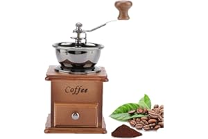 Queen.Y Moulin à café manuel - Portable - Rétro - Avec tiroir en bois - Pour la décoration de la maison ou du bureau