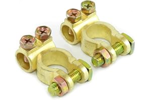 SOLARTRONICS Terminales de batería macizos de 12 V 24 V tipo STBK1 batería de coche, batería solar, bornes de batería, juego de terminales de batería + negativo (1 par)