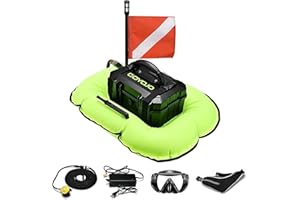 GOYOJO Système de Plongée sous-Marine, Réservoir de Plongée Rechargeable 5.5H avec Tuyau Détachable et Régulateur de Respiration pour la Plongée Récréative et la Pêche