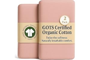 Lenzuola Lettino 120x60 cm, Cotone Biologico GOTS, 190GSM Doppio Spessore, Extra Morbido Lusso, Confezione da 2 – Bunnyjik