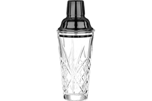 Dzmuero Coctelera, Cocktail shaker, Coctelera profesional, Mezclador de vaso, tapa de acero inoxidable, con función de filtro de capa, sellada y duradera, para el hogar y el bar (negro)