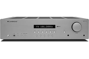 Cambridge Audio AXR100-100 Watt Separate HiFi Stereo Receiver Featuring Built-In Phono Stage FM/AM Radio and Bluetooth 5.0 - Lunar Grey