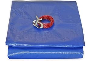 TECPLAST Bâche Piscine ronde - Diam. 6,20 m pour Piscine hors sol diam. 5,4 m - Couverture Piscine PO155RD avec Filet d'écoulement