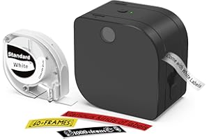 Goknu P12 Etiquetadora Impresora Bluetooth, Maquina Etiquetas Etiquetas Autoadhesivas, para El Hogar, La Escuela, La Oficina, El Supermercado, La Fecha, El Nombre, Compatible con Android Y iOS,Negro