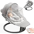 Ankila Baby Swings for Infants, Infant Swing with Lullabies, Bluetooth, 3 Seat Positions, Touch Screen & Remote Control, Outdoor Baby Rocker, Portable Swing for Baby