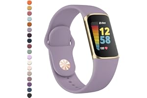 YLK Bracelet pour Fitbit Charge 5 / Fitbit Charge 6 Bracelet Femme Homme Bracelet de montre de sport amélioré en silicone Bracelet de rechange réglable pour Fitbit Charge 5 / Charge 6 Bracelets