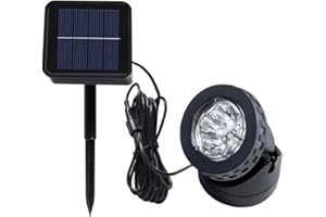 ‎SUAVER SUAVER Solar Spotlight Licht, Wasserdicht Strahler LED Außen Unterwasser Scheinwerfer Solar-Gartenleuchte Landschafts beleuchtung für Garten, Brunnen, Terrasse, Liegewiese (Typ 1-weiß)