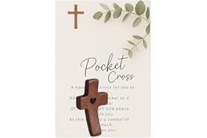GENERIC Christian Wooden Cross,Crosses My Heart - Christian Gifts,Encouragement Gift,Handheld Wooden Protection Crosses with Epoxy Heart,Portable Wood Pocket Cross for Religious Gift for Men Women