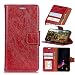 Produktbild fitmore Wiko View 2 Go Hülle, Wiko View 2 Go PU Folio Flipcover Serie Slim Shell Kompatibel mit Wiko View 2 Go (Red)
