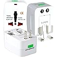 TRENDY TECHZ Universal Plug Adapter - Universal Travel Adapter Extension Multi Socket Wall Charger Adapter for EU,USA, ASIA and Traveling from Anywhere to UK - White