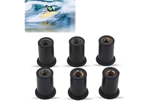 Gummi Mutter, Kajak Gummimutter 6 PCS M6 Metrischer Gummimuttern Befestiger Windschutzscheibe Wellnuts Kajak Zusätze