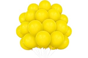 Eitolo Yellow Balloons, 50 Pcs Balloon Pack 10 Inch Yellow Balloon, Matte Latex Balloons for Black Theme Graduation Birthday Party Proposal Wedding Baby Shower Anniversary Decoration