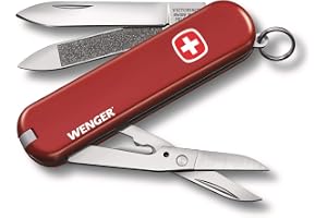 Victorinox schweizisk fickkniv Wenger, multiverktyg, Swiss Army-kniv med 7 funktioner, blad, nagelfil, sax