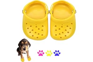 YUNHENIL 2 Pcs Pet Dog Shoes Breathable Summer Dog Shoes Comfortable Rubber Dog Sandals with Anti-Slip Sole for Puppy Small Dog Pet Festival Photo Shooting colour (YELLOW, ONE SIZE)